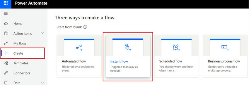 Click on create 